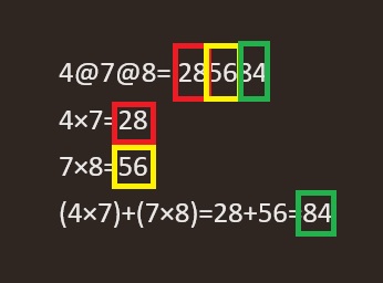 ▲ 答案依次为（a×b）、（b×c）、（a×b）+（b×c）。